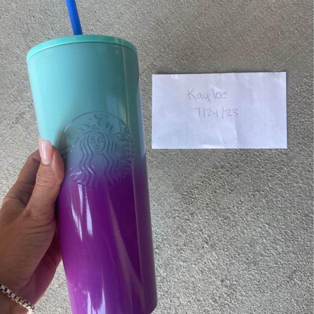 NWT starbucks purple teal stainless steel tumbler